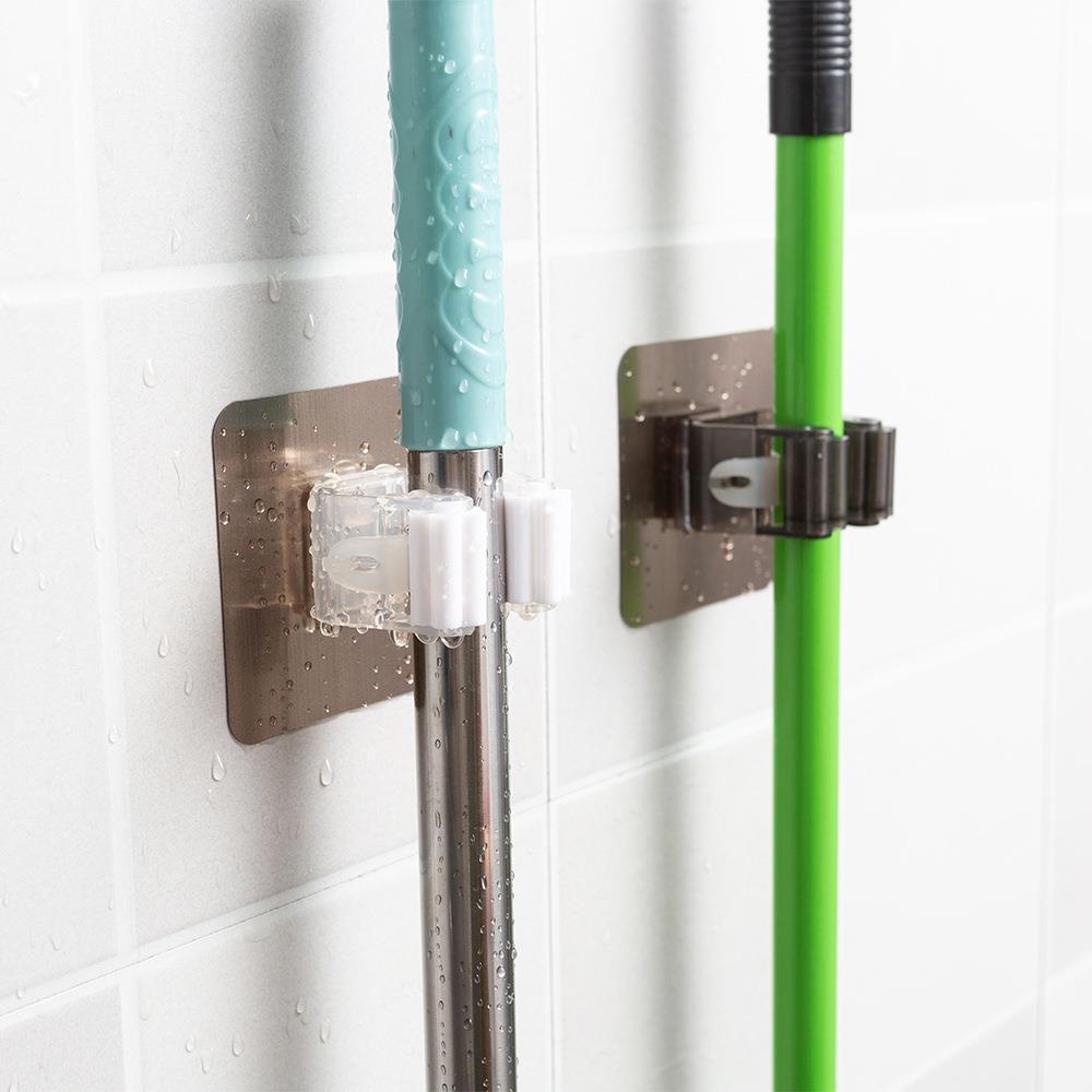 Creative strong mop hook rack seamless mop clip wholesale mop rack punch-free mop hook card