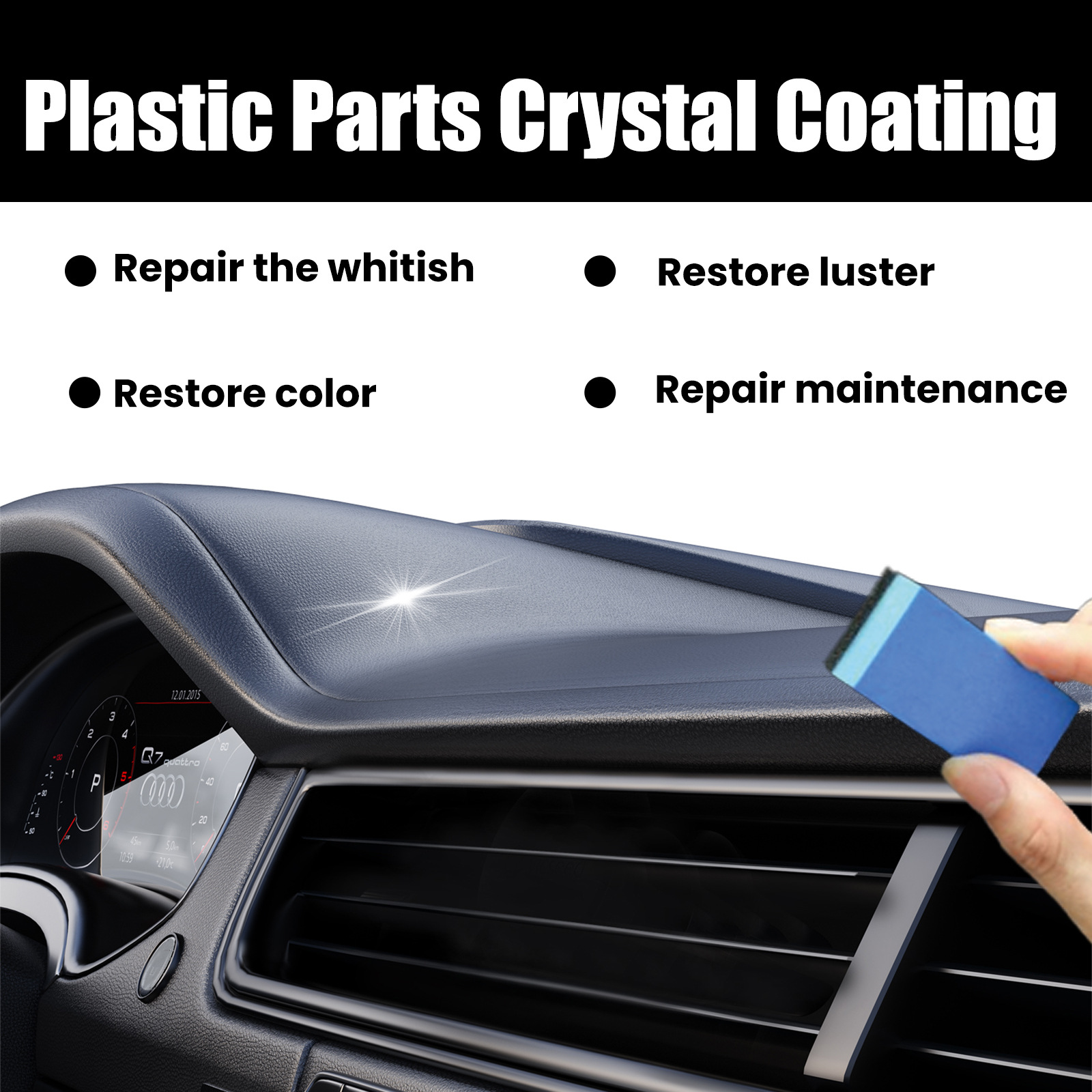 Car interior plastic dustproof coating cleaning glazing maintenance dashboard seat renovation coating