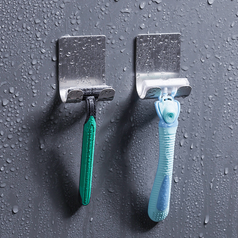 Stainless Steel Shaver Hanger Powerful Plug Hook Multifunctional Razor Bracket Data Cable Finishing Nail-Free Hook