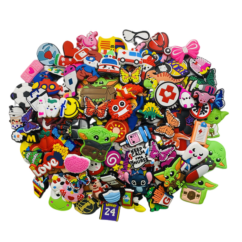 Cross-border hole shoes flower shoe buckle diy accessories croc shoes flower 50 100 not repeated random mixed spot