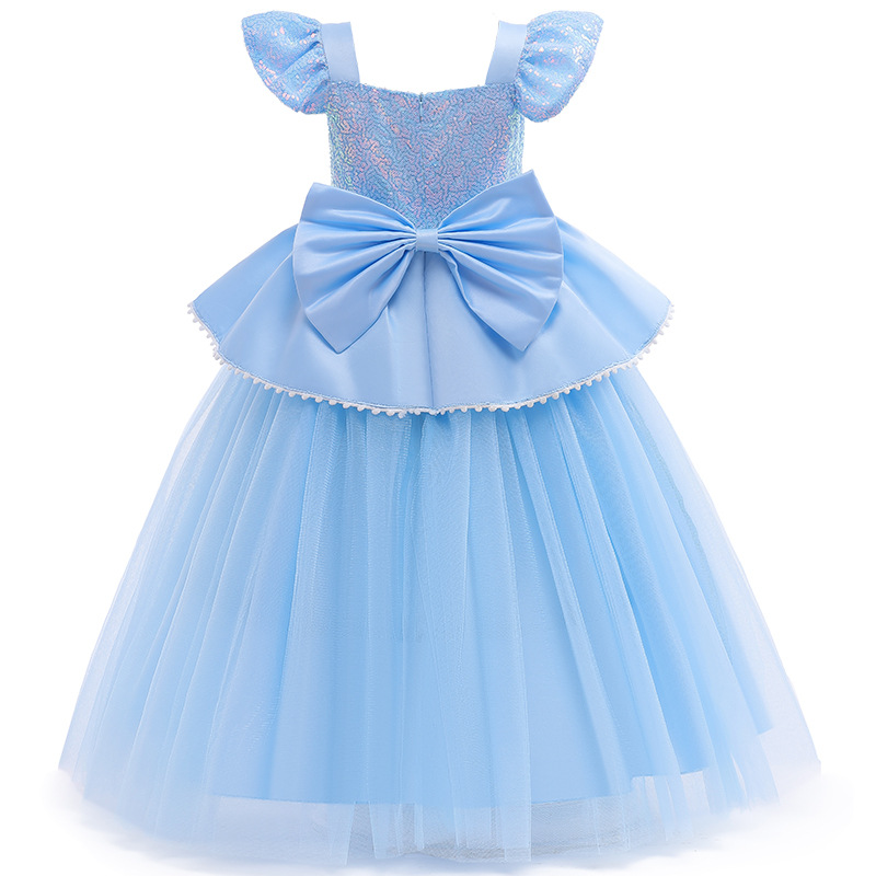 Cross-border Explosions Girl's Dress Cinderella cosplay Princess Dress Sequin Stitching Mesh Children's Dress