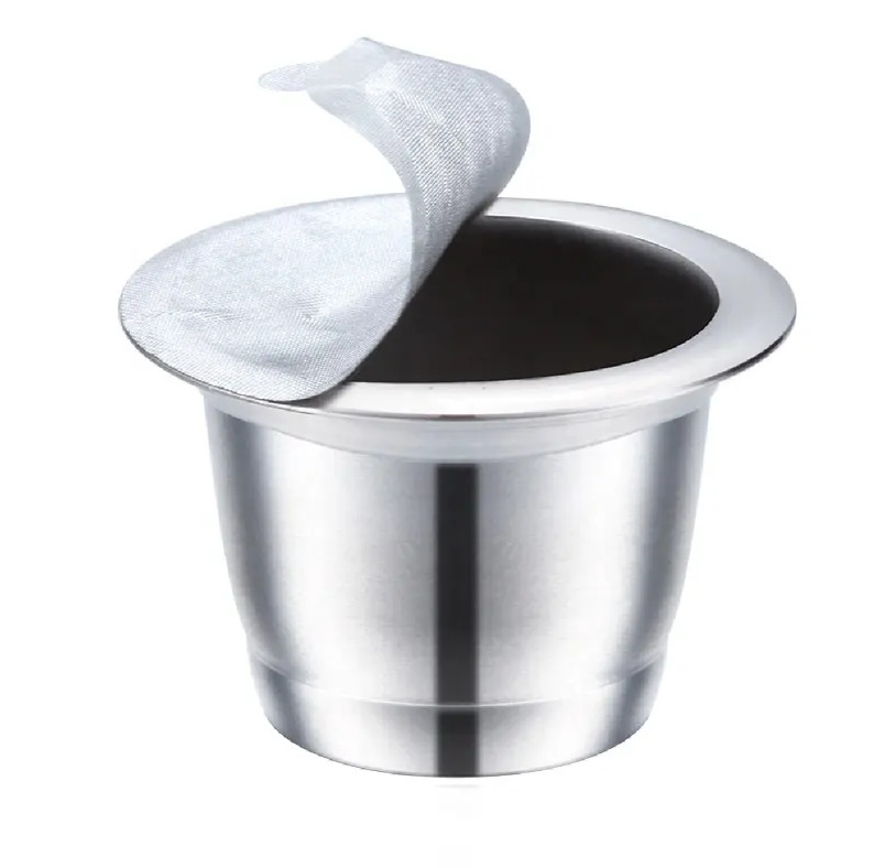Cross-border compatible Xiaomi Nespresso stainless steel coffee capsule cup with aluminum foil lid reusable shell