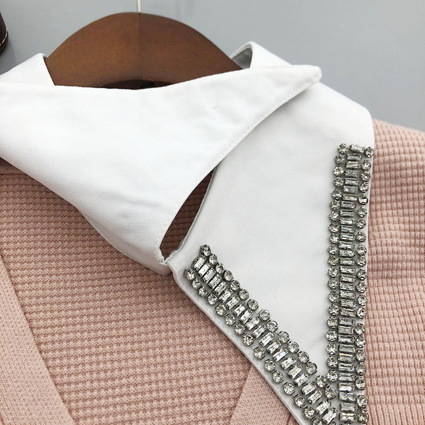 New product single collar handmade beaded glass diamond fashion Joker fashion women's clothing factory direct sales