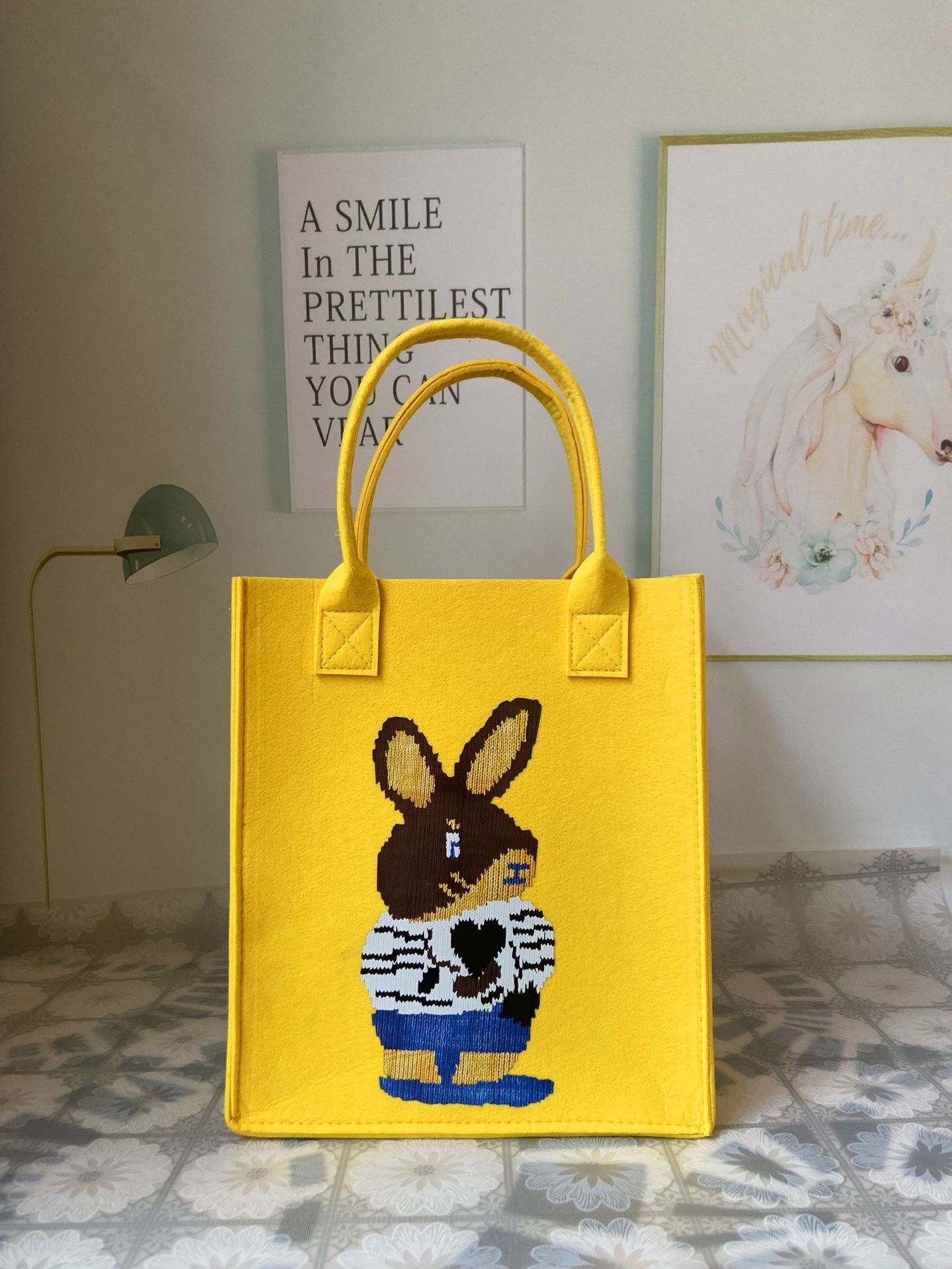 Hand Gift Felt Bag Portable Cartoon Doll Mummy Bag Baby Hundred Days Banquet Student Lunch Box Lunch Bag Customization