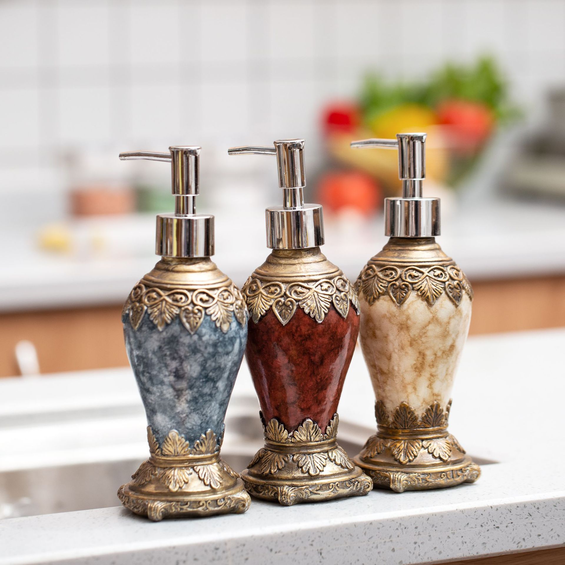 Cross-border pattern agate color liquid bottle Nordic retro liquid sub-bottle home resin liquid bottle