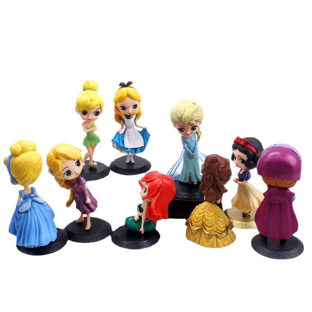 Solid Princess Ornaments Q Princess Birthday Cake Decoration Ornaments Elsa Snow White Mermaid Princess Handmade