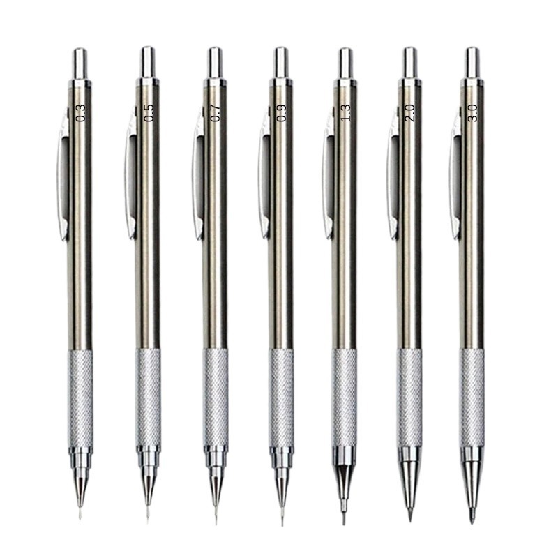 Metal automatic pencil 0.5/0.7/0.9/1.3/2.0mm art painting mechanical activity pencil