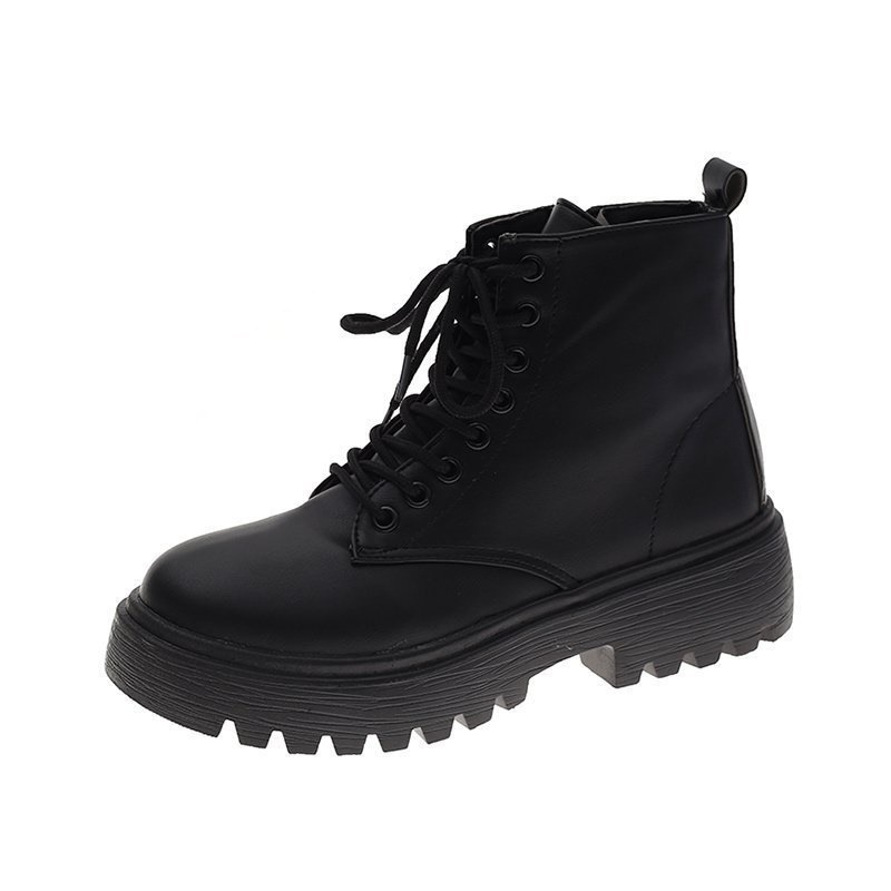Thin Thin shoes Net red ins fashionable Martin boots for women Spring and Autumn new all-match Black single boots thin British style short boots