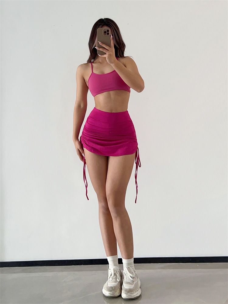 Sexy fitness sports shorts summer women's short skirt running hip daily thin quick-drying white skirt lining anti-exposure