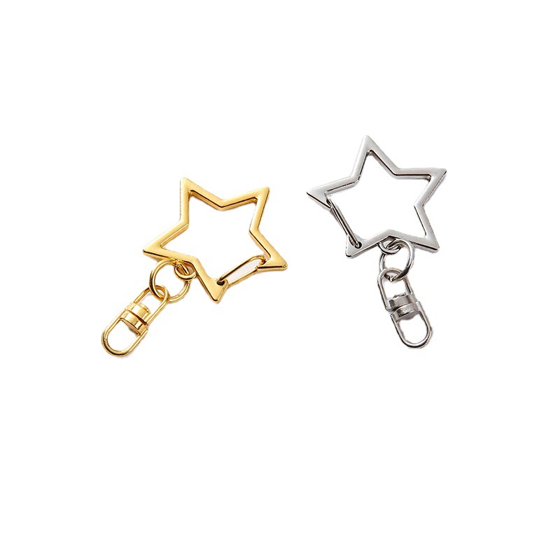 New eight-character buckle simple design metal DIY comic peripheral five-pointed star buckle shaped key chain pendant