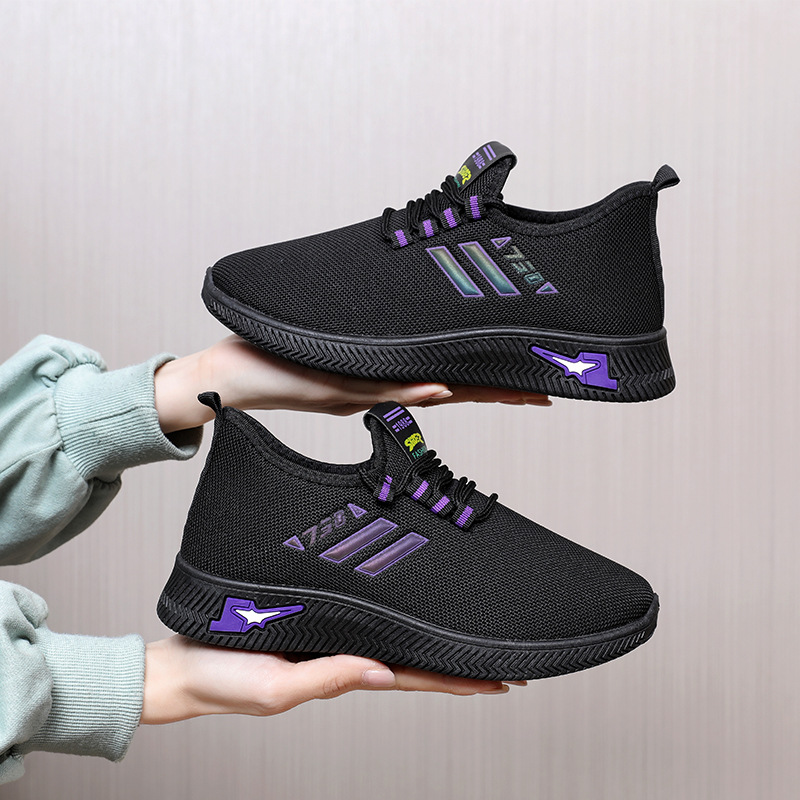Small black shoes spring women 2025 new casual sneaker casual Joker breathable mother shoes women's shoes wholesale