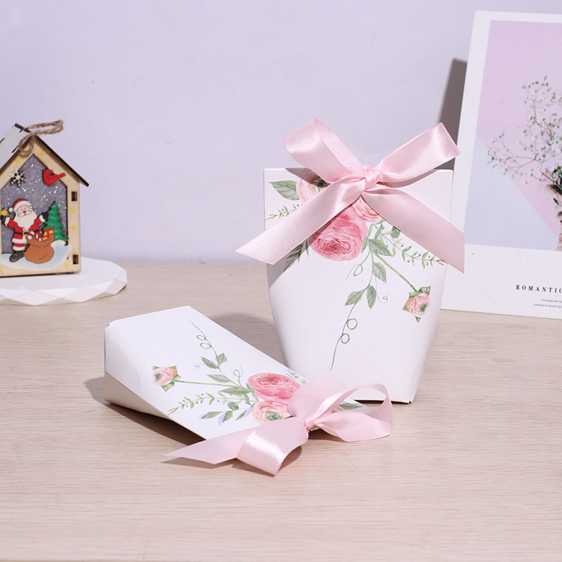 Pink Rose European Wedding Gift Candy Packaging Box mini Gift Packaging Box Cross-border Hot Sale