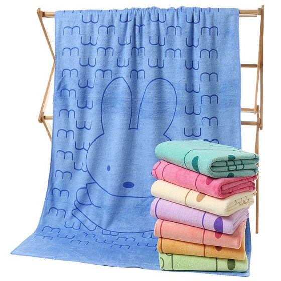 Microfiber bath towel beach towel absorbent quick-drying children's large towel printed cartoon swimming bath towel factory wholesale