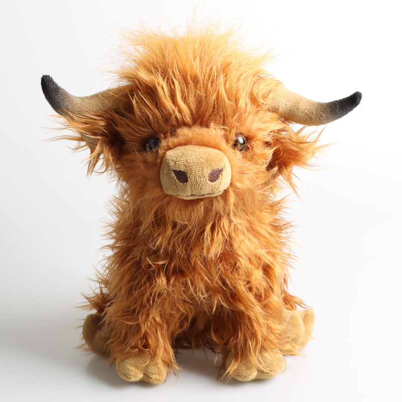 Spot cross-border Highland Cow simulation Scottish Highland Cow plush doll long hair Cow net red toy