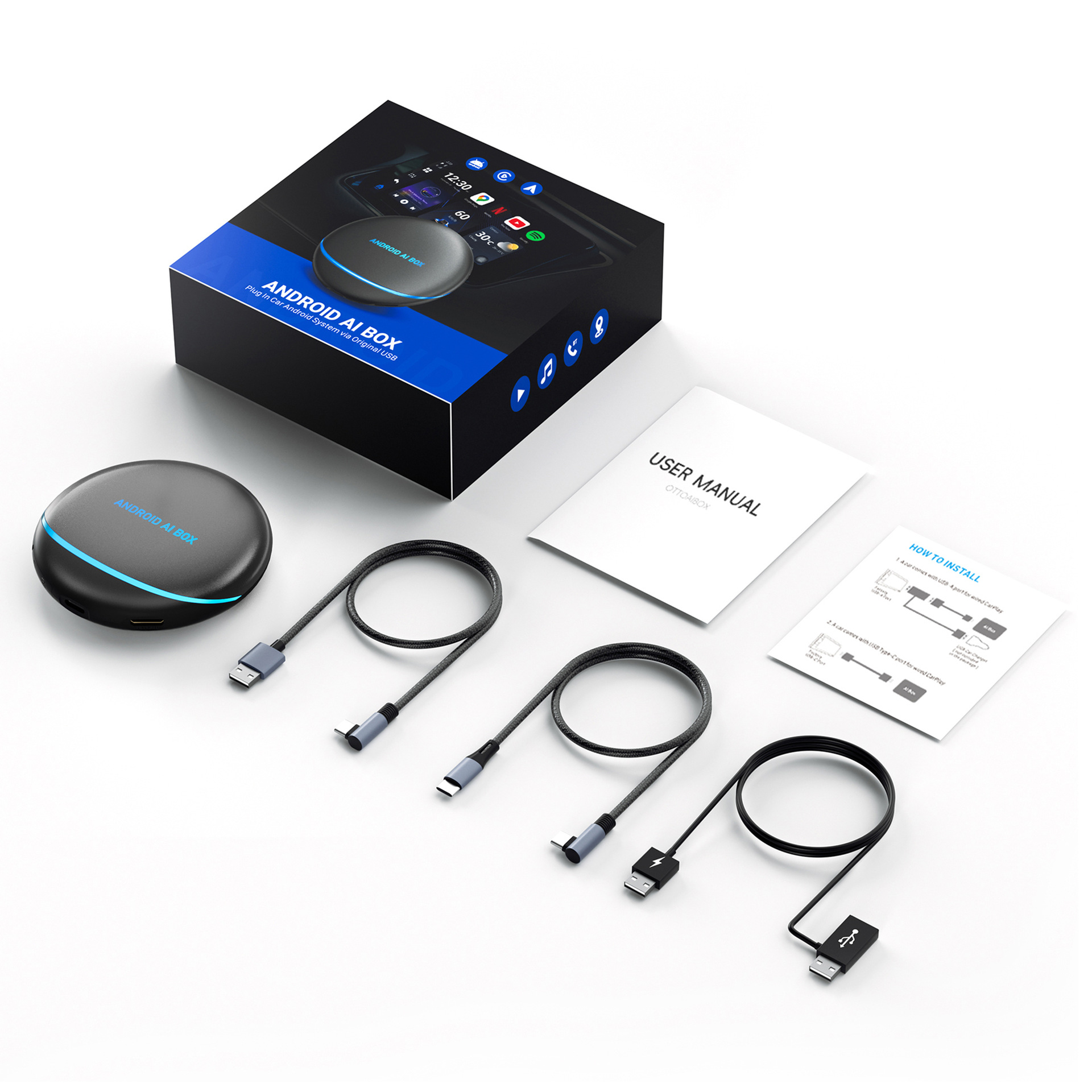 OTTOCAST new S47 wired to wireless CarPlay box car android auto cross-border