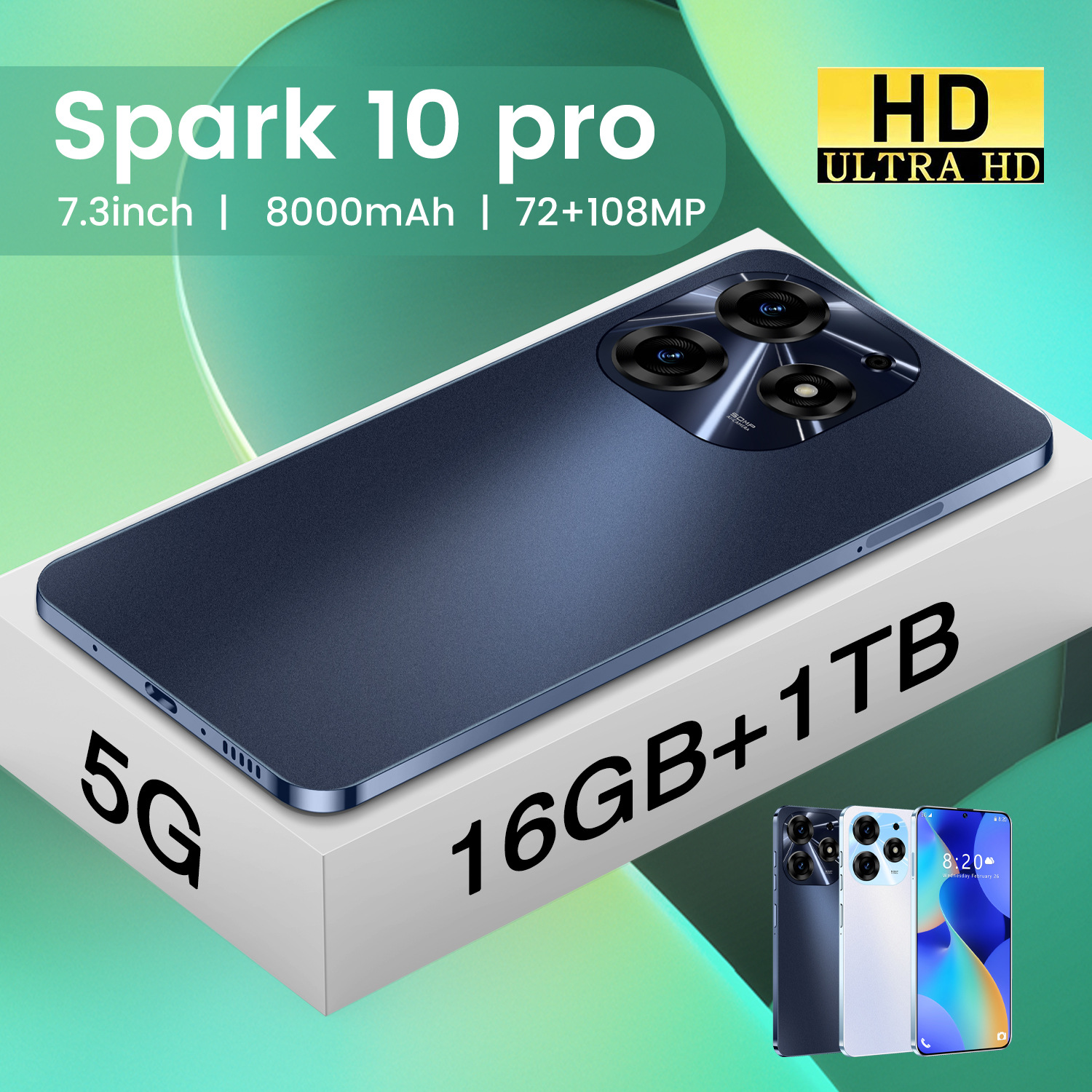ozon hot piercing large screen SPARK10PRO cross-border mobile phone 3+32G Android 10 smartphone foreign trade factory