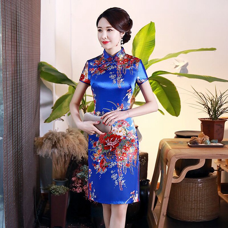 Cheongsam Mid-length Improved Retro Daily Slim Sexy Dress Show Photo Lady Dress