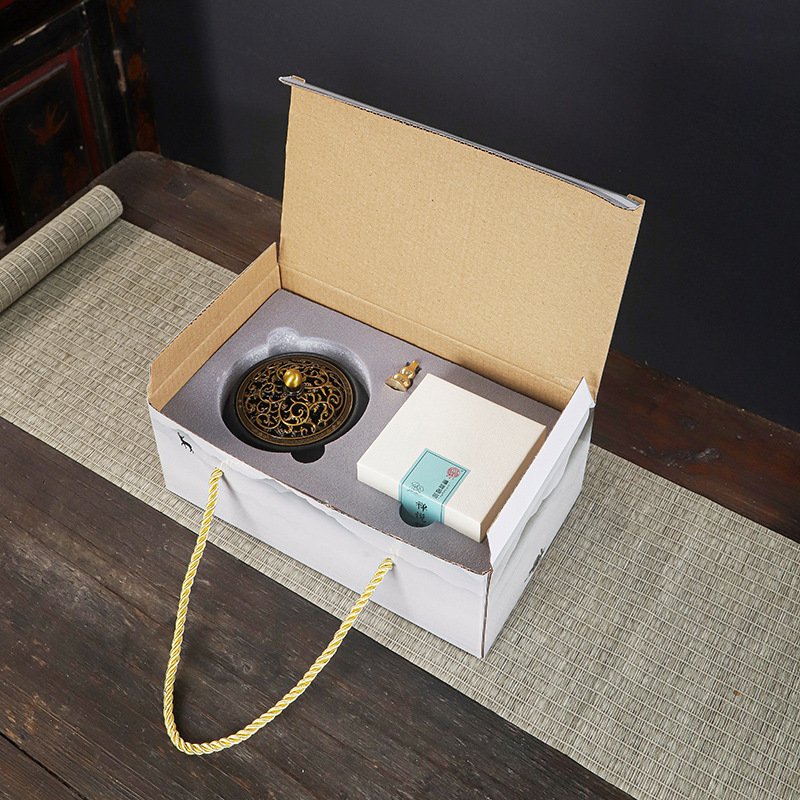 Ceramic incense burner glaze injection stoneware incense road Household Purification Air small sandalwood incense burner manufacturers cross-border generation color box