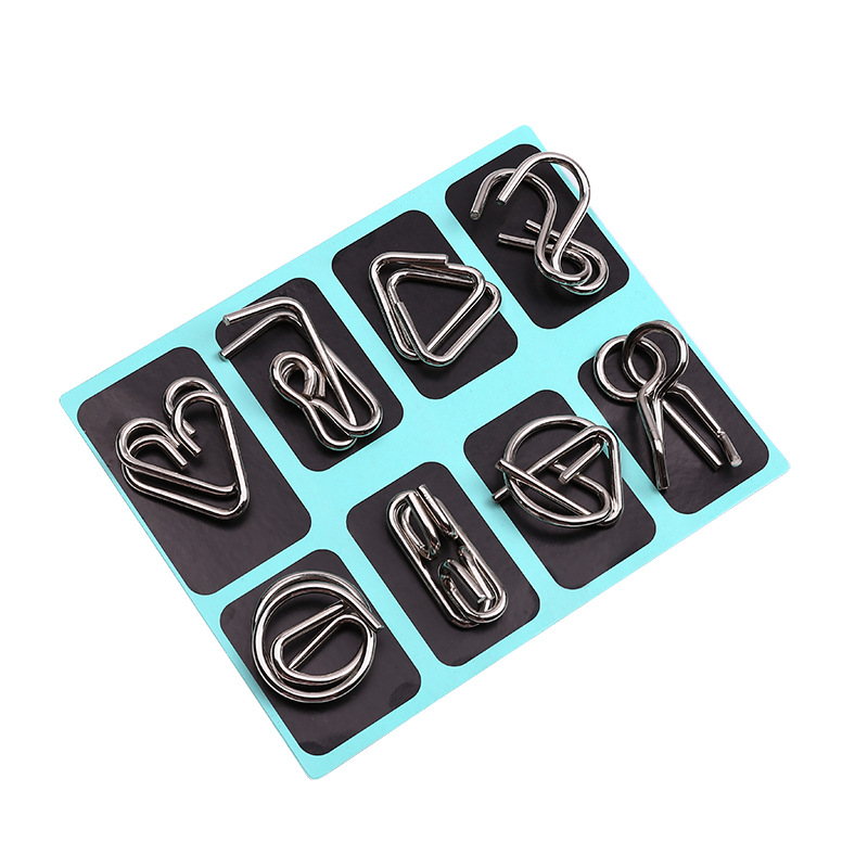 Educational toys nine-chain intelligence release 24-piece set full set of students and children's intelligence release iron ring buckle Luban lock