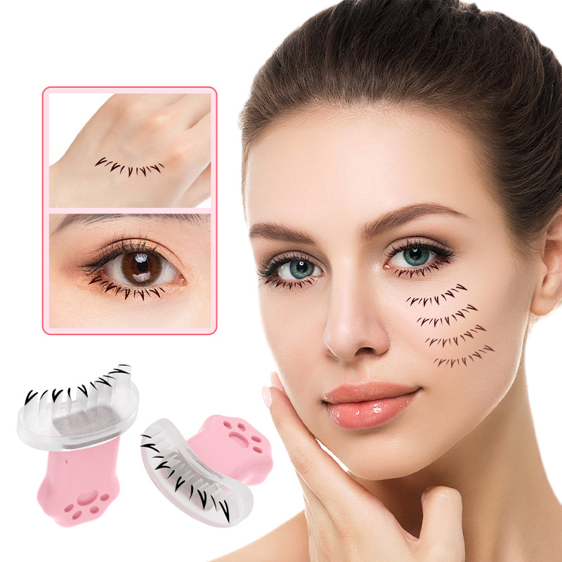 Tiktok hot silicone lower eyelash seal with handle false eyelash seal hand disabled party eyelash practice aid