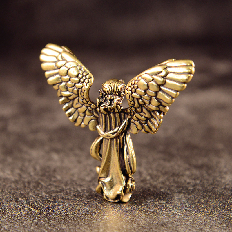 Cross-border brass angel small ornaments guardian angel wings trendy personalized jewelry love god Cupid desktop ornaments