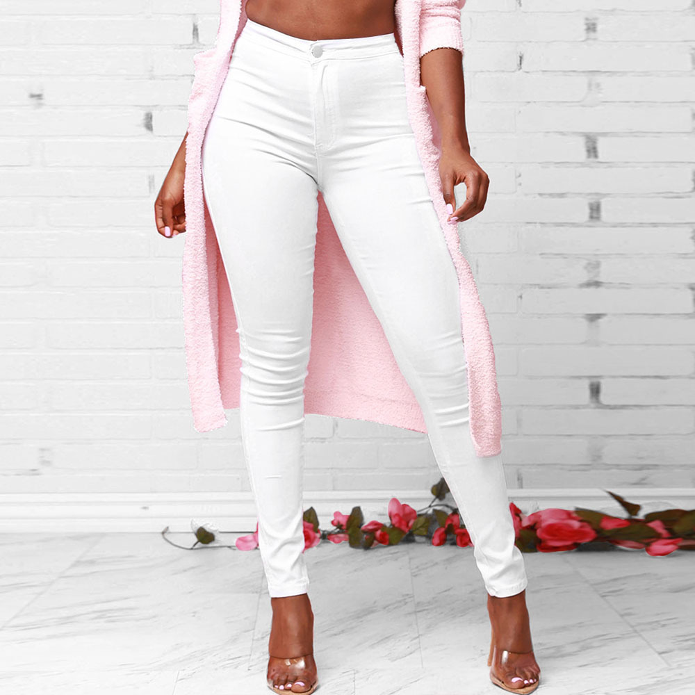 European and American stretch candy color pants female slim casual pants a large number of spot