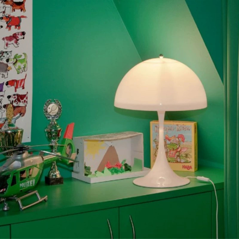 Nordic Simple Creative Danish Middle Ancient Bedroom Bedside Table Lamp Amazon Cross-border Study Room Homestay Mushroom Decorative Lamp