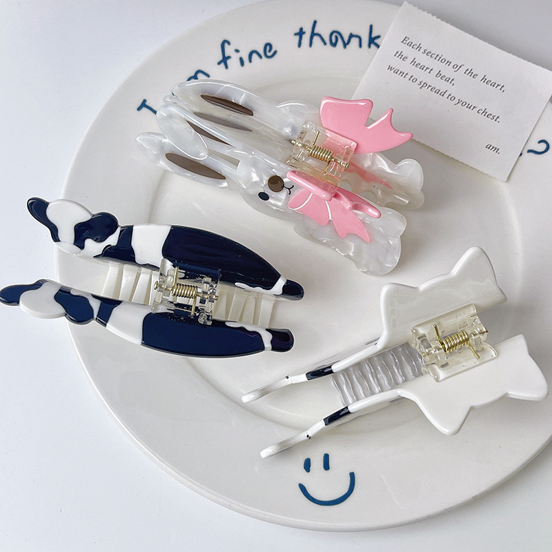 Nische Kreative Niedliche Tier Fangen Clip Katze Hund Kuh Kaninchen Essigsäure Hai Clip Haarnadel 2024 Neue frauen Haarnadel_voghion.com