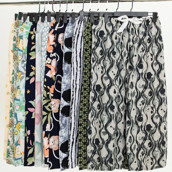 Cotton silk pajama pants women's spring and summer artificial cotton beach pants can be worn outside plus size cotton silk home wear cropped pants