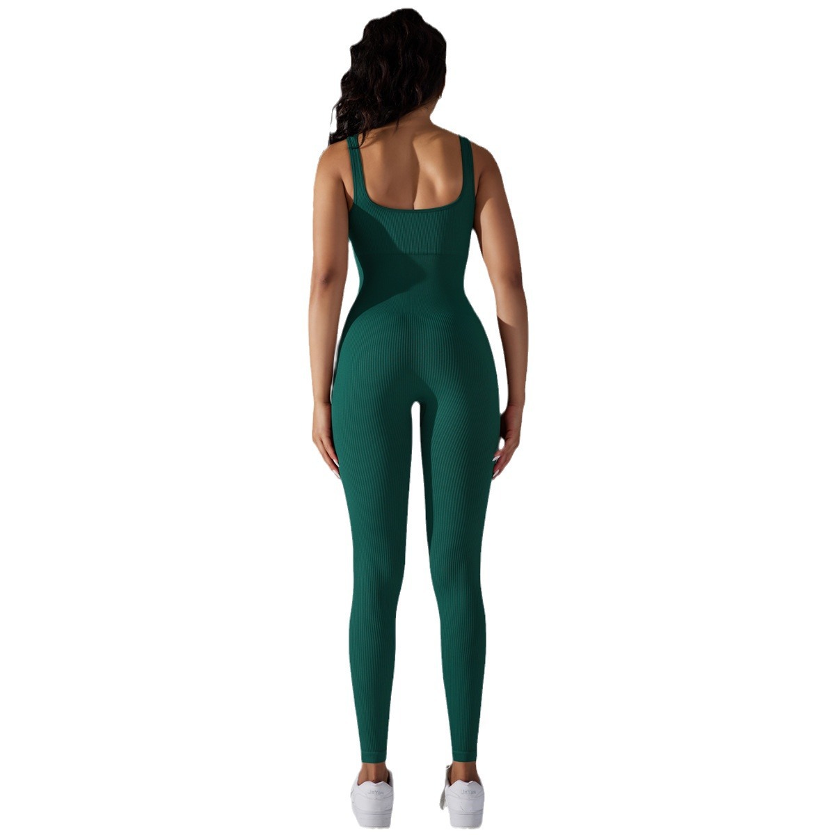 Spring European and American Internet celebrity seamless thread one-piece yoga clothes dance belly contracting slim sports stretch tight jumpsuit