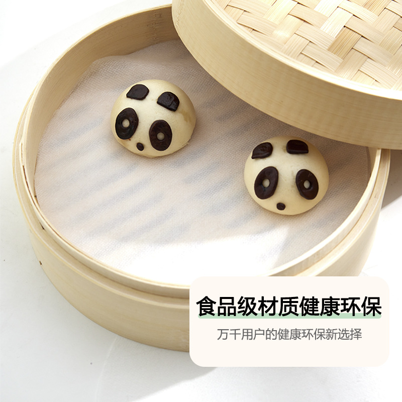 Factory direct supply household food grade high temperature resistant baking paper steamed buns are not easy to stick disposable double-sided steamer cloth