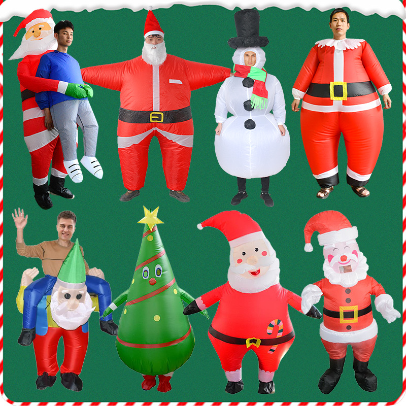 Manufacturer hot selling Santa Claus inflatable suit Christmas tree inflatable costume Christmas snowman inflatable suit stage performance suit