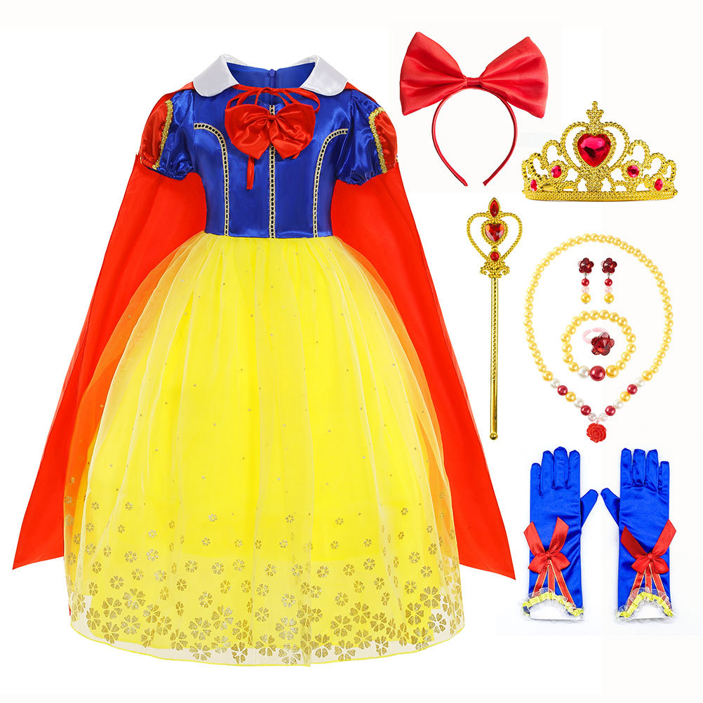 Girls Snow White Dress Dress Children's Performance Clothes Baby's Birthday Tutu Dress Autumn and Winter Halloween Costume