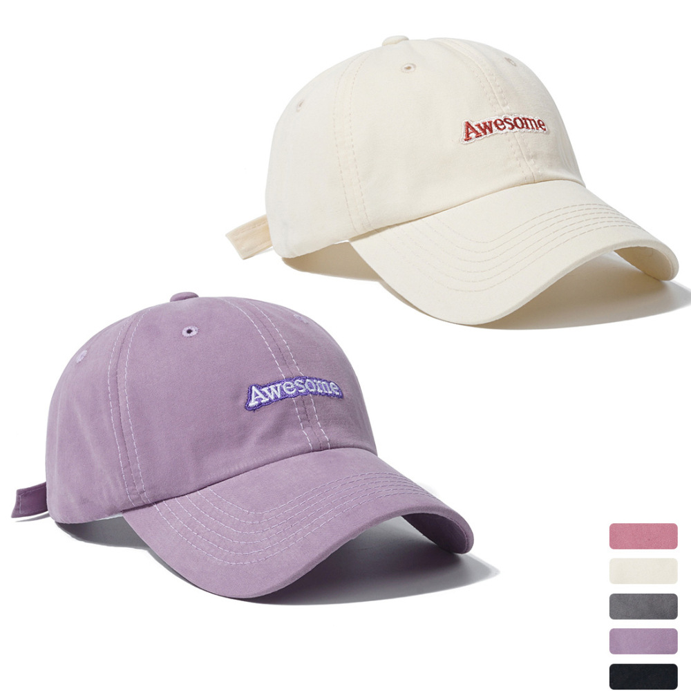 New candy color big head hat female spring and summer peaked cap sun protection hat English letter baseball cap for men