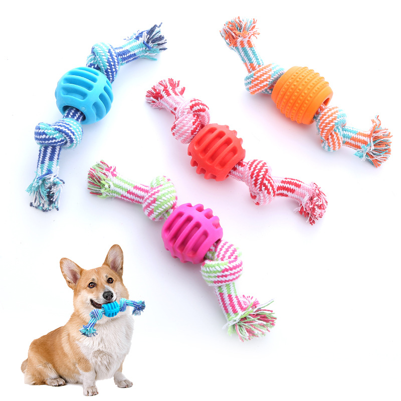 Dog toy pet cotton rope double-knot ball bite-resistant teeth cleaning toy ball pet toy interactive