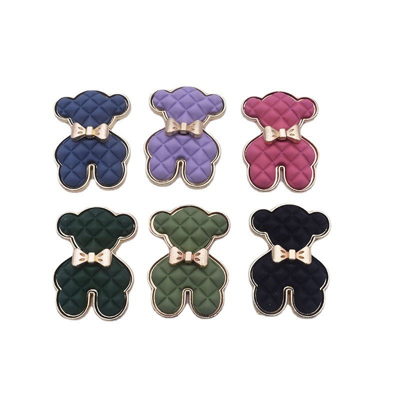 New Bear diy Phone Case Beauty Accessories Handmade Accessories Creative Paint Metal Collar Tie Bear ins Hair Accessories