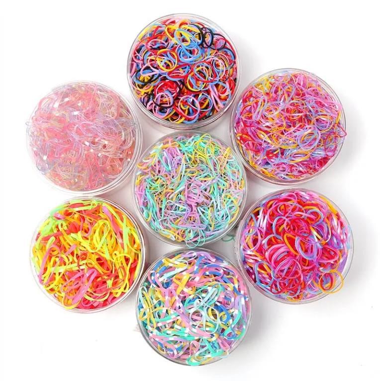 Popular little girl hair accessories wholesale 1000/500 hair rope disposable rubber band Simple Transparent children's Rubber Band cover