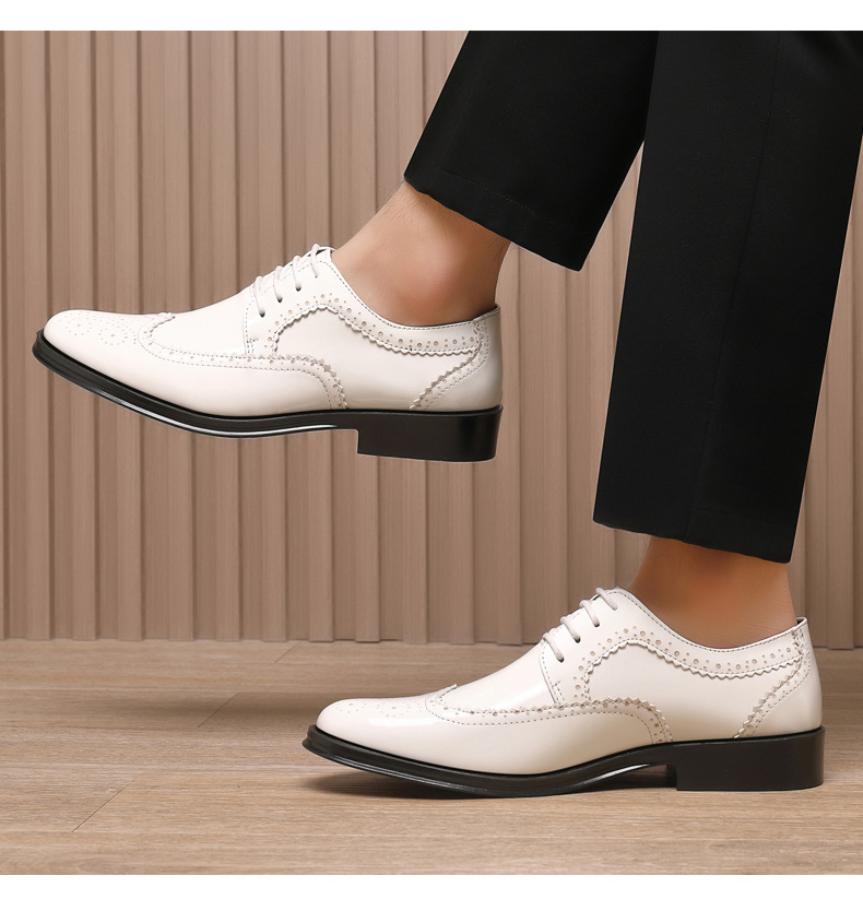 Spring New Bullock Carved Leather Shoes Patent Leather Gloss British Large Size Leather Shoes Studio Model Shoes for Groom Shoes_voghion.com