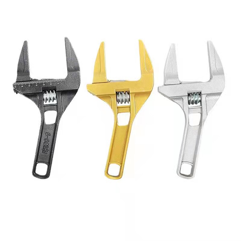 Bathroom wrench large opening drain pipe multi-function short handle adjustable hole wrench tool wrench multi-function universal