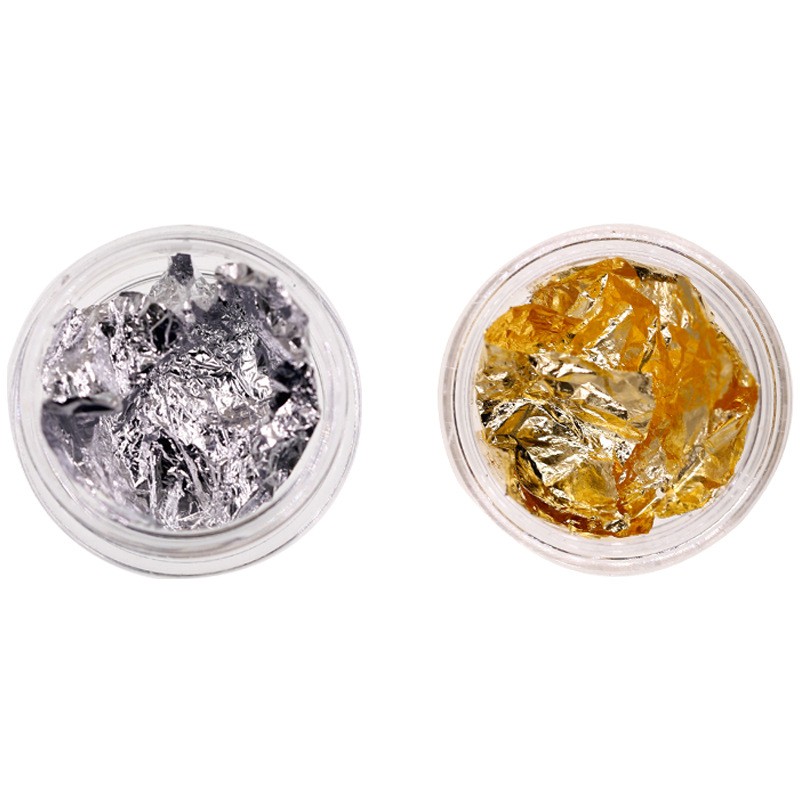 Color tin foil gold and silver nail jewelry fragments stickers nail stickers nail gold foil paper manufacturers wholesale