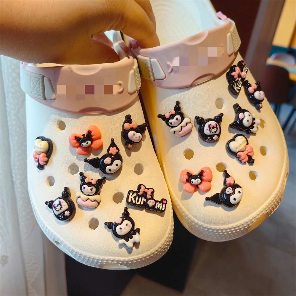 New Japanese Style Three-Dimensional Black Style Lolita Cute Shoes Flower Shoes Shoe Buckle Detachable Decorative Buckle Bow