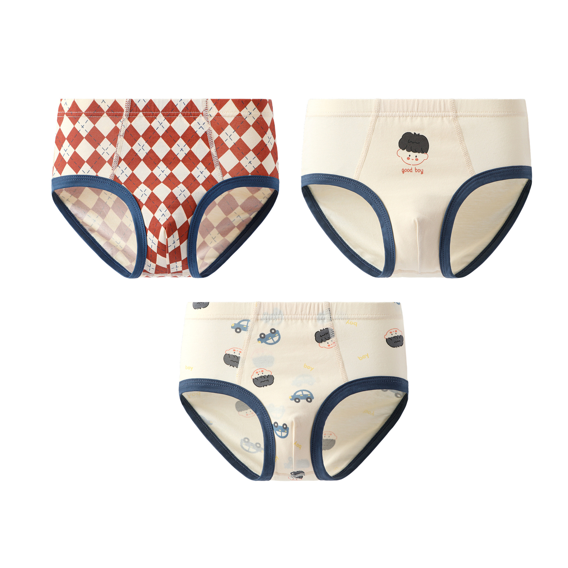 New Children's Underwear Men's High Elastic Class A Cotton Breathable Small Shorts Children's Students Cartoon Printed Briefs