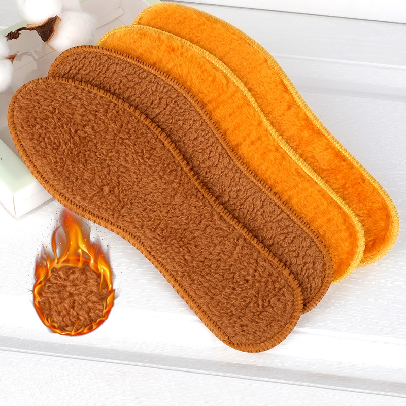 Insole Winter Thickened Men's fleece-lined Warm Insole Soft Bottom Not Tired Feet Sweat-absorbent Felt Insole Alpaca Cotton Insole