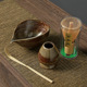 Stoneware wave pattern matcha bowl thin mouth 4-piece set