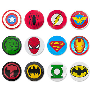 Marvel Tinplate Badge Avengers Series Cartoon Games Iron Man Spider Man Badge