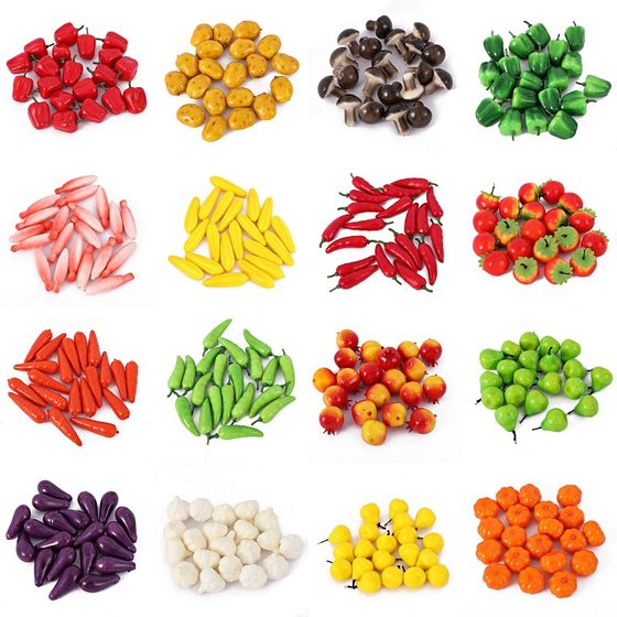 Mini simulation fruit vegetable foam fruit vegetable model photography props furniture ornaments teaching cognitive props