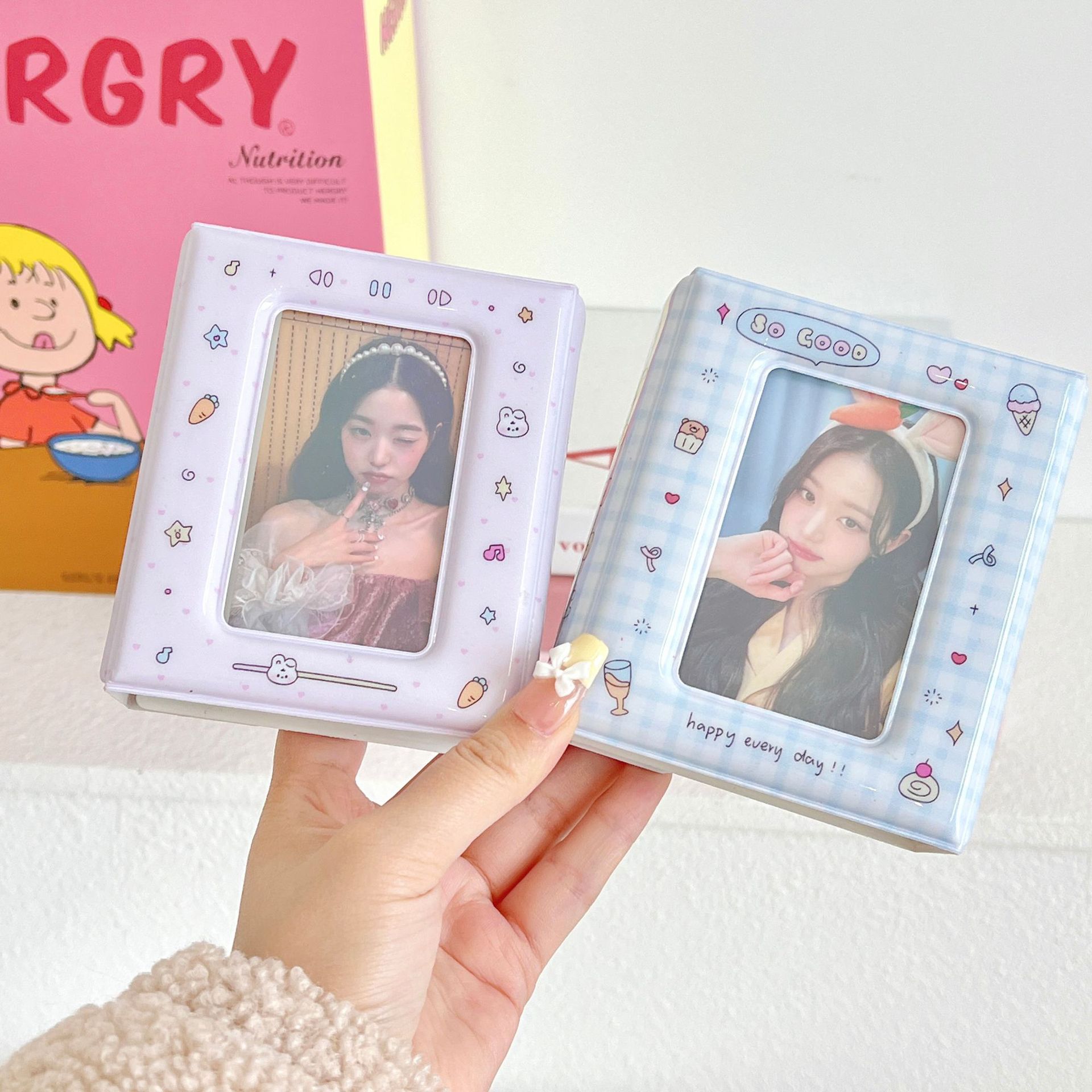 Korean style ins style cartoon star-chasing cartoon envelope card holder one Palace card book small card storage book Polaroid album