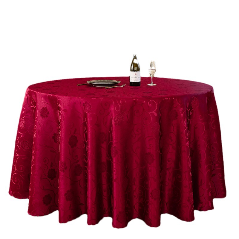 Hotel round tablecloth crocheted peony restaurant tablecloth hotel wedding banquet table set polyester large round tablecloth dustproof