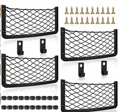 Cross-border car storage net pocket sundries storage bag medium bus modified RV auditorium seat storage net pocket wholesale