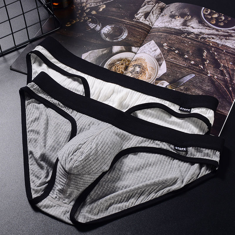 New single-strip Men's thread fabric breathable sexy underwear large bag U convex quick-drying briefs GTOPX MAN